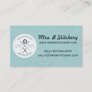 Custom color sewing seamstress alterations emblem business card