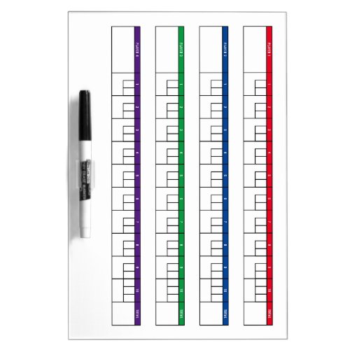 Custom Color Shuffleboard Bowling Score Sheet Dry Erase Board