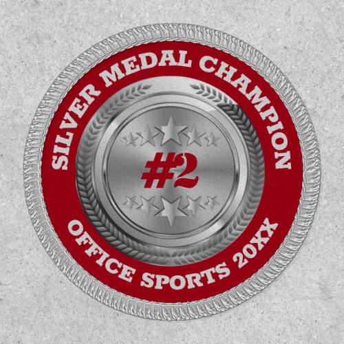 Custom color silver medal winner 2 personalized patch