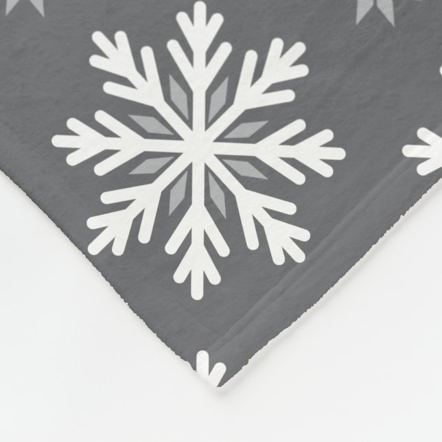 Custom Color Simple Snowflake Pattern Fleece Blanket (Corner)