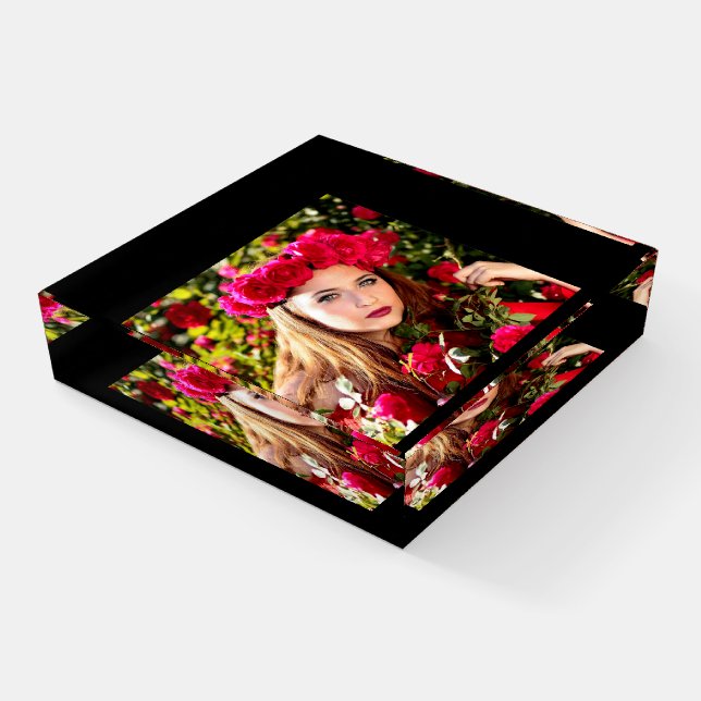 Custom Color Single Photo Paperweight (Angled)