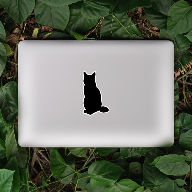 Custom Color Sitting Cat Silhouette Sticker (Creator Uploaded)