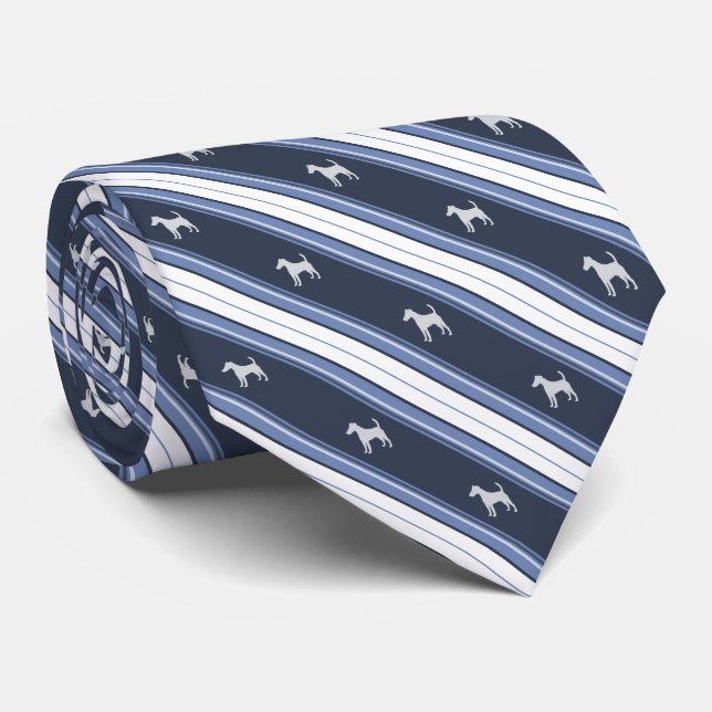 Custom Color Smooth Fox Terrier Stripe Neck Tie (Rolled)