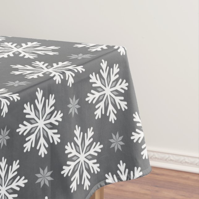 Custom Color Snowflake Pattern Tablecloth (In Situ)