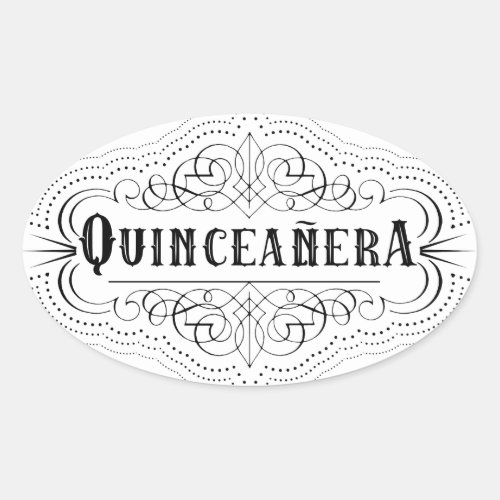 Custom Color South Western Quinceaera Oval Sticker