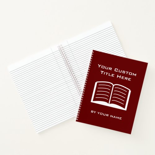 Custom color Spiral Notebook for story writer