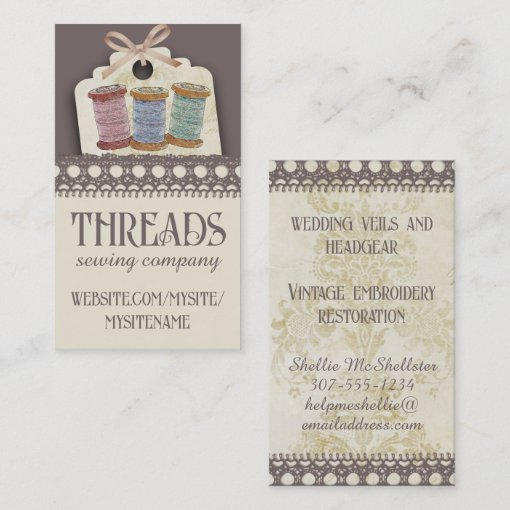 Custom color spools of thread sewing seamstress business card | Zazzle