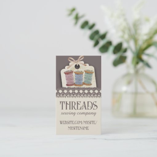 Custom color spools of thread sewing seamstress business card | Zazzle
