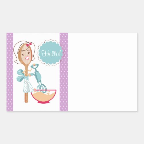 Custom color spoon girl bakery food label