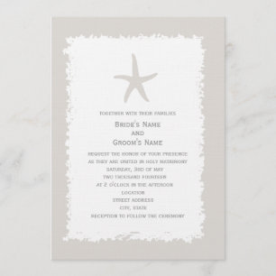 Custom Color Starfish Wedding Invitation