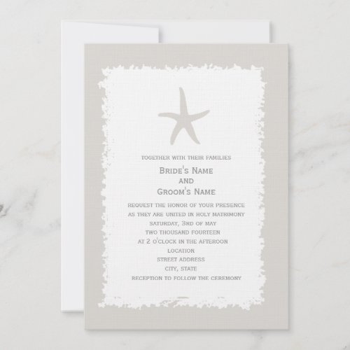Custom Color Starfish Wedding Invitation