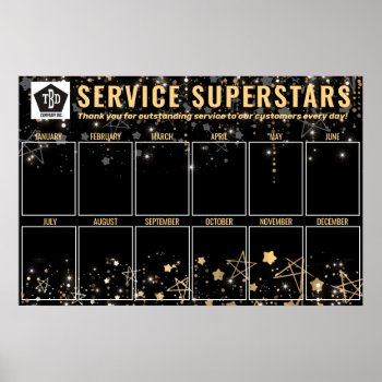 Custom Color  Stars Photo Employee Of The Month Po Poster by yourockawards at Zazzle