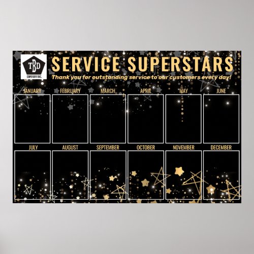 Custom color  stars photo employee of the month po poster