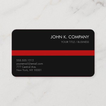Custom Color Stripe Clean Black Business Card by inkbrook at Zazzle