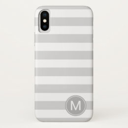 Custom Color Stripe Pattern with Monogram iPhone X Case