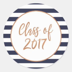 Custom Color Stripes Class of 2017 Stickers