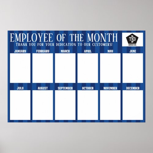 Custom color stripes employee of the month photo