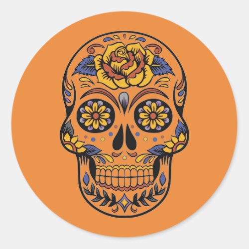 Custom Color Sugar Skull Day of the Dead Sticker