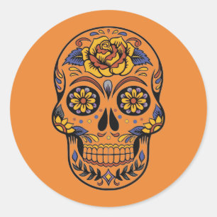 Custom Color Sugar Skull Day of the Dead Sticker