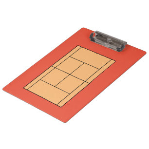 Custom color tennis court clipboard gift for coach