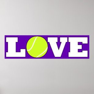 Custom Color Tennis LOVE Long Horizontal Poster