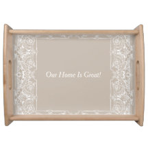 Custom (Color & Text) Beige With White Ornament