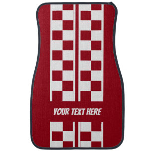 Custom Color & text Checkered template to match Car Floor Mat