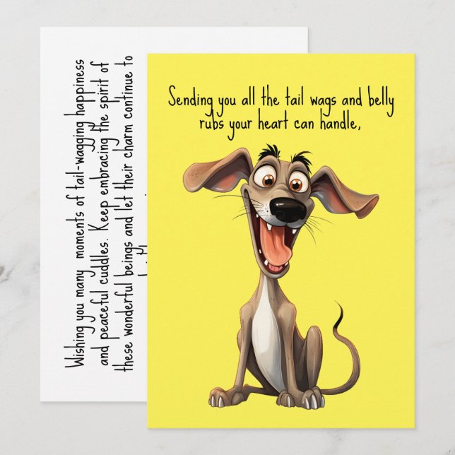 Custom color & text, 🐶crazy 🤪 whippet holiday card (Front/Back)
