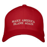 Custom Color &amp; Text Make America Blank Again Trump Embroidered Baseball Cap at Zazzle