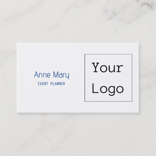 Custom Color Text Photo Your Logo Blue White Business Card