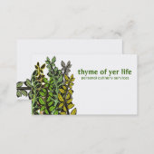 Custom color thyme herbs cooking chef catering business card (Front/Back)