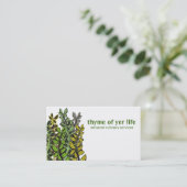 Custom color thyme herbs cooking chef catering business card (Standing Front)