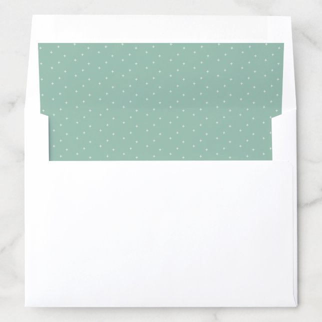 Custom Color Tiny Print Green Baby Shower Envelope Liner (In Envelope)