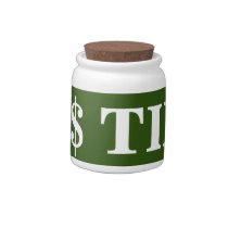 Custom color tipping jar with dollar signs