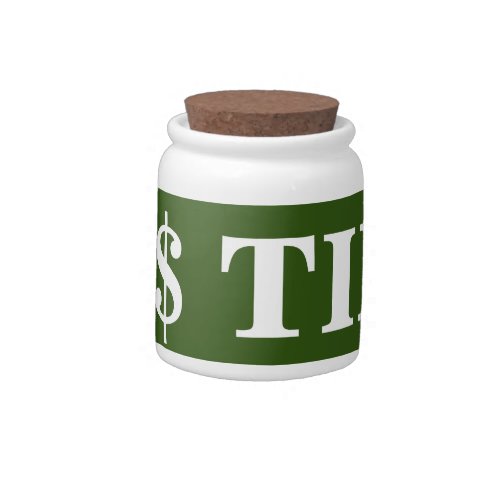 Custom color tipping jar with dollar signs