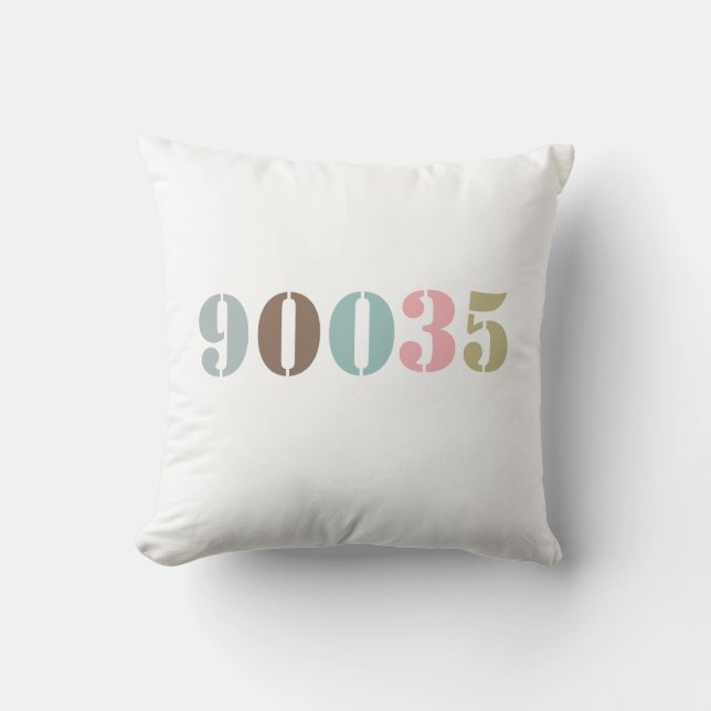 Custom Color Tones Zip Code Housewarming Gift Throw Pillow (Front)
