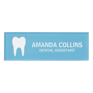 Custom color tooth logo dental assistant dentist name tag