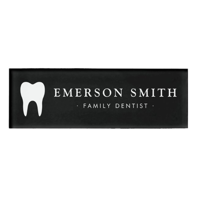 Custom color tooth logo dental assistant dentist name tag (Front)