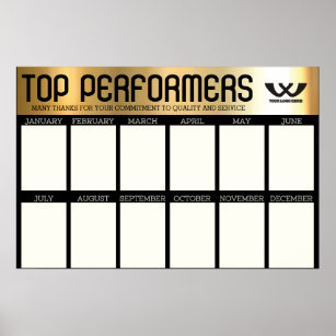 Custom color top performer of month display poster