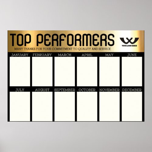 Custom color top performer of month display poster