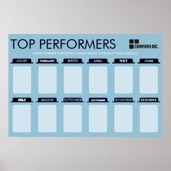 Custom Color Top Performer Of Month Display Poster by yourockawards at Zazzle