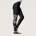 Custom Color Trendy Script "Bride" Leggings<br><div class="desc">Cool personalized bridal party design perfect for bachelorette parties,  bridal showers,  etc. Choose your legging color by clicking on "customize it" and then the small eye dropper.</div>