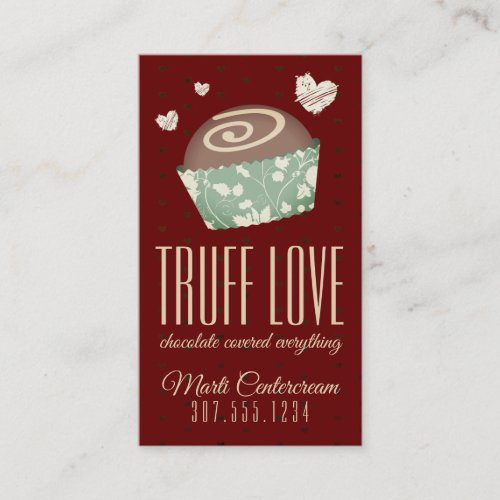 Custom color truffles confections business card