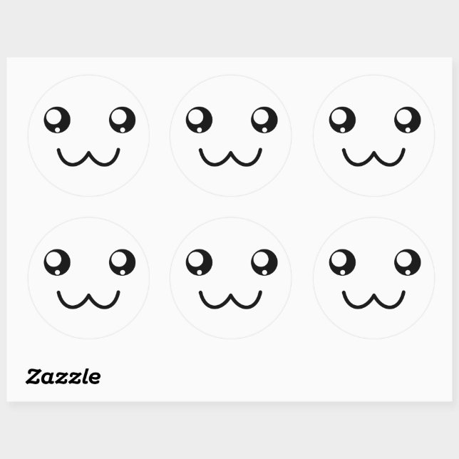 Custom Color Uwu Smile Face Kawaii Happy Anime Classic Round