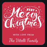 Custom Color Very Merry Christmas Stickers<br><div class="desc">Fun,  modern holiday stickers,  featuring elegant typography.  The background color can be customized to any color you'd like.  Great for use as envelope seals,  gift tags,  party favor tags,  and more!</div>