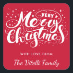 Custom Color Very Merry Christmas Stickers<br><div class="desc">Fun,  modern holiday stickers,  featuring elegant typography.  The background color can be customized to any color you'd like.  Great for use as envelope seals,  gift tags,  party favor tags,  and more!</div>