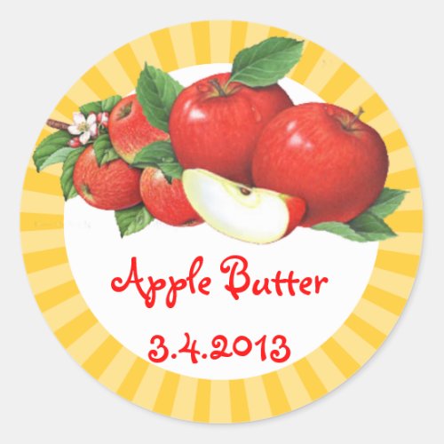 Custom color vintage apples fruit canning label