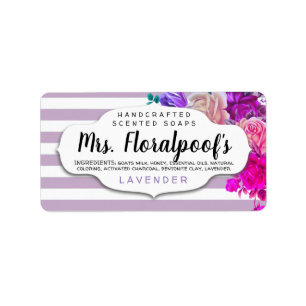 Custom color vintage floral soap or perfume labels