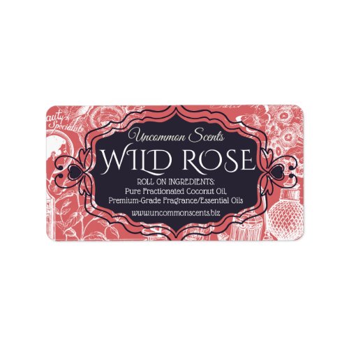 Custom color vintage perfume scent lotions labels