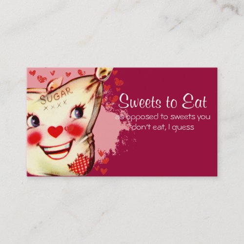 custom color vintage sugar sack baking bakery business cards